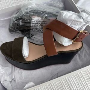 Veronica Beard Brown and Olive Sandals
